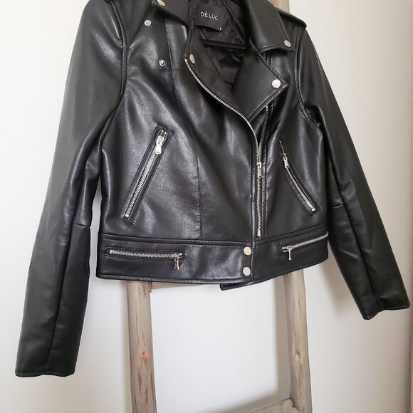 Vegan Leather Biker Jacket - Picture 4 of 6